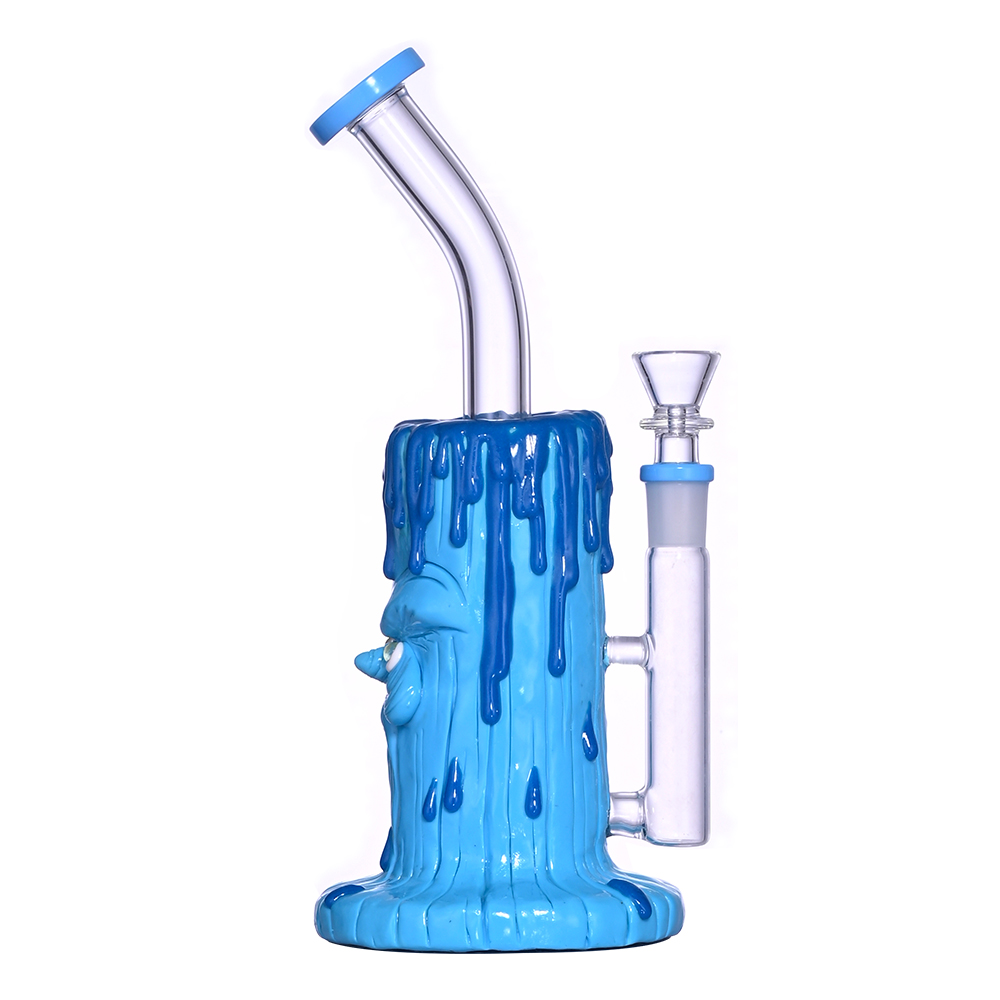 9.4in,HippiesGlass,Glass Bubbler With Fixed Diffuser Downstem Water Pipe Bong,Colored Polymer Clay Glass Water Pipe,3D Cute Glass Bong,Glass Hookah,Gl