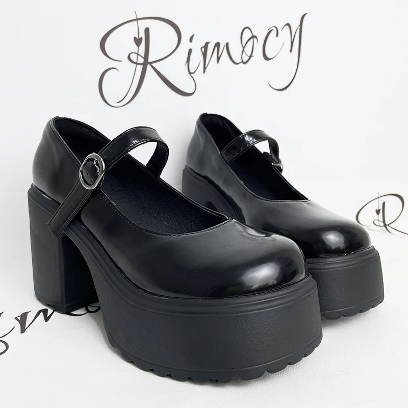Fashionable white platform pump suitable for women super high heels buckle straps Mary Jane shoes Gothic thick high heels party shoes women 241019