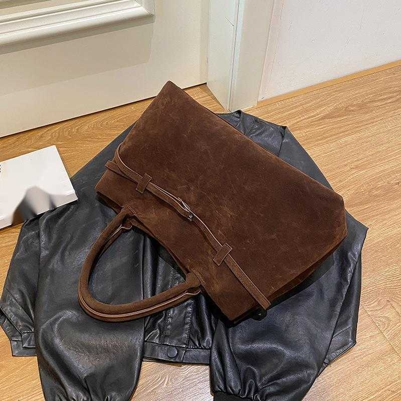 CMM New Fashion and Versatile Suede Tote Design Hand Held Single Shoulder Bag
