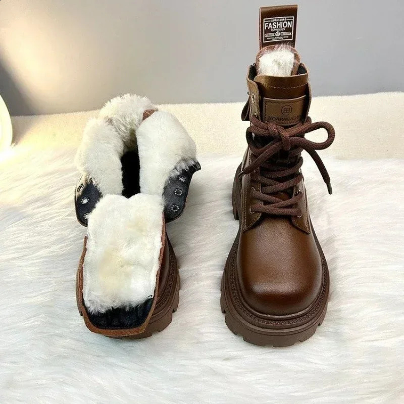 2023 Women Boots Casual Shoes Female Short Plush Ladies Classic Punk Woman High Heels Platform Botas De Mujer 241028