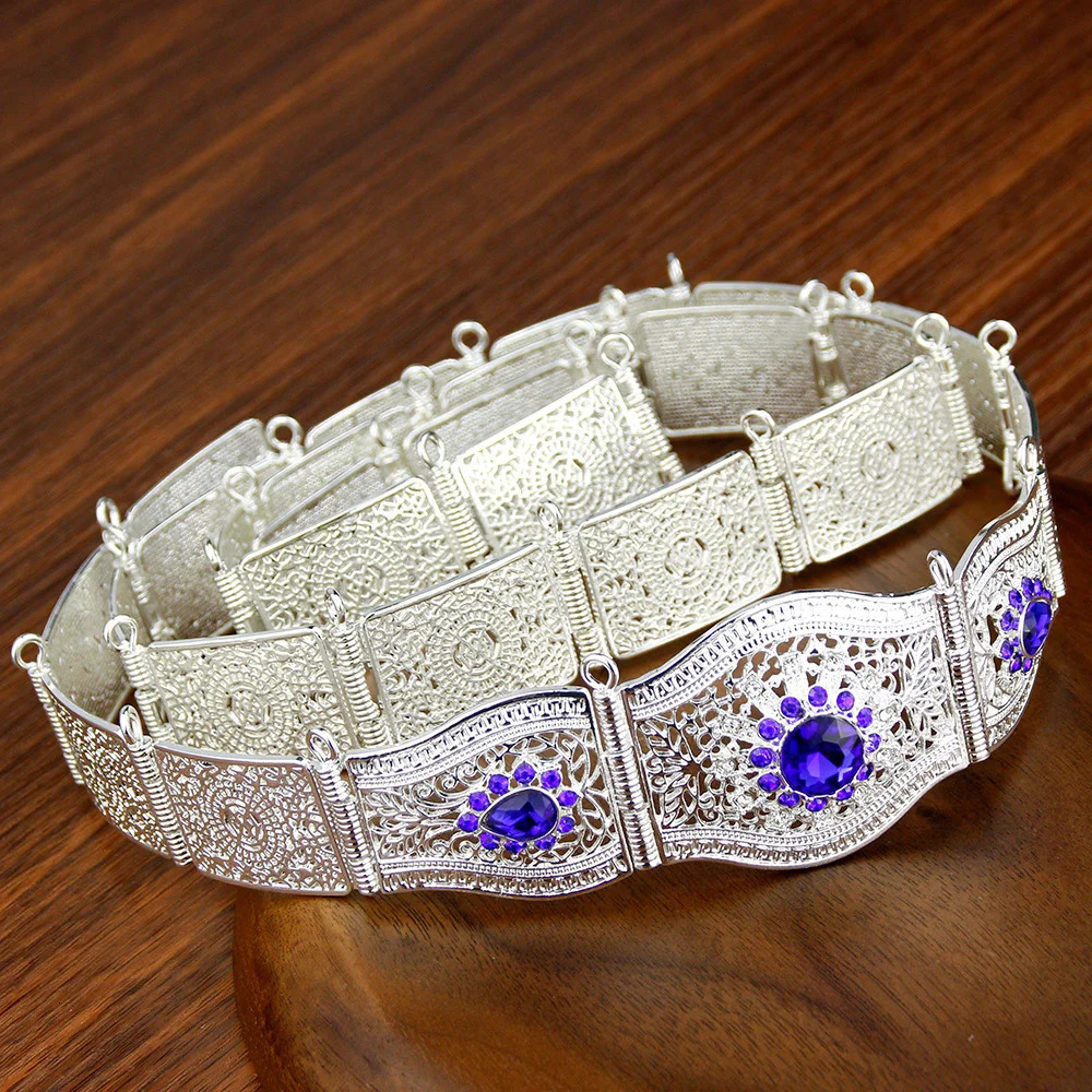 Sunspice Thin Moroccan Womens Belt Silver Kaftan Waist Chain Ethnic Wedding Jewelry Arab Banquet Bijoux Bridal Gift 241019