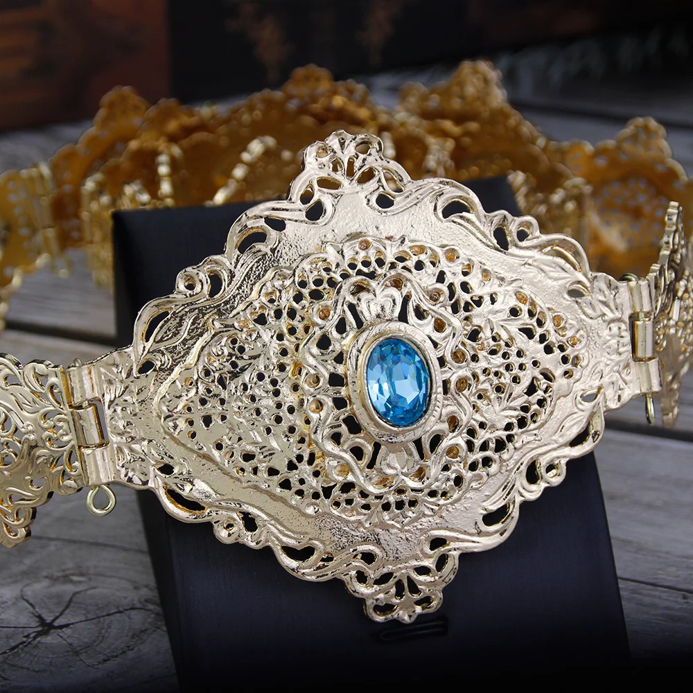 Sunspicims Algeira Morocco Belt Womens Special Color Caftan Belt Gold Body Jewelry Bridal Wedding Jewelry 241019