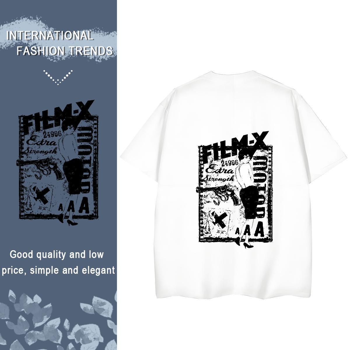 New Arrival Womens T Shirts 230g Pure Cotton Short Sleeve O-Neck Sports Casual character Tshirt for Man Woman Popular Cartoon Print Wear