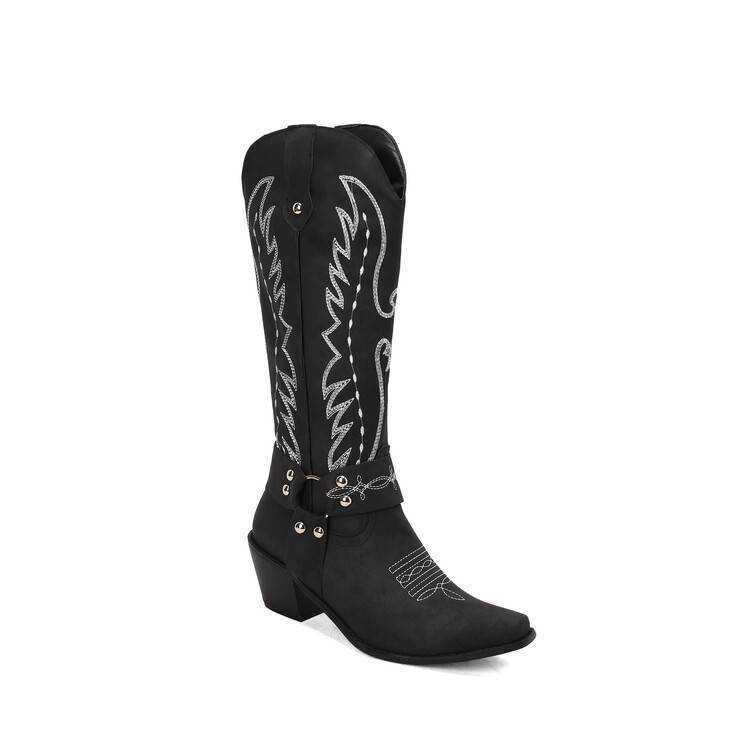 Fashion Boots Autumn Simple Western Long Boots With Solid Color Square Head Martin Boots Coarse Heel Fashion Boots Sleeve WoMens Boots 241008