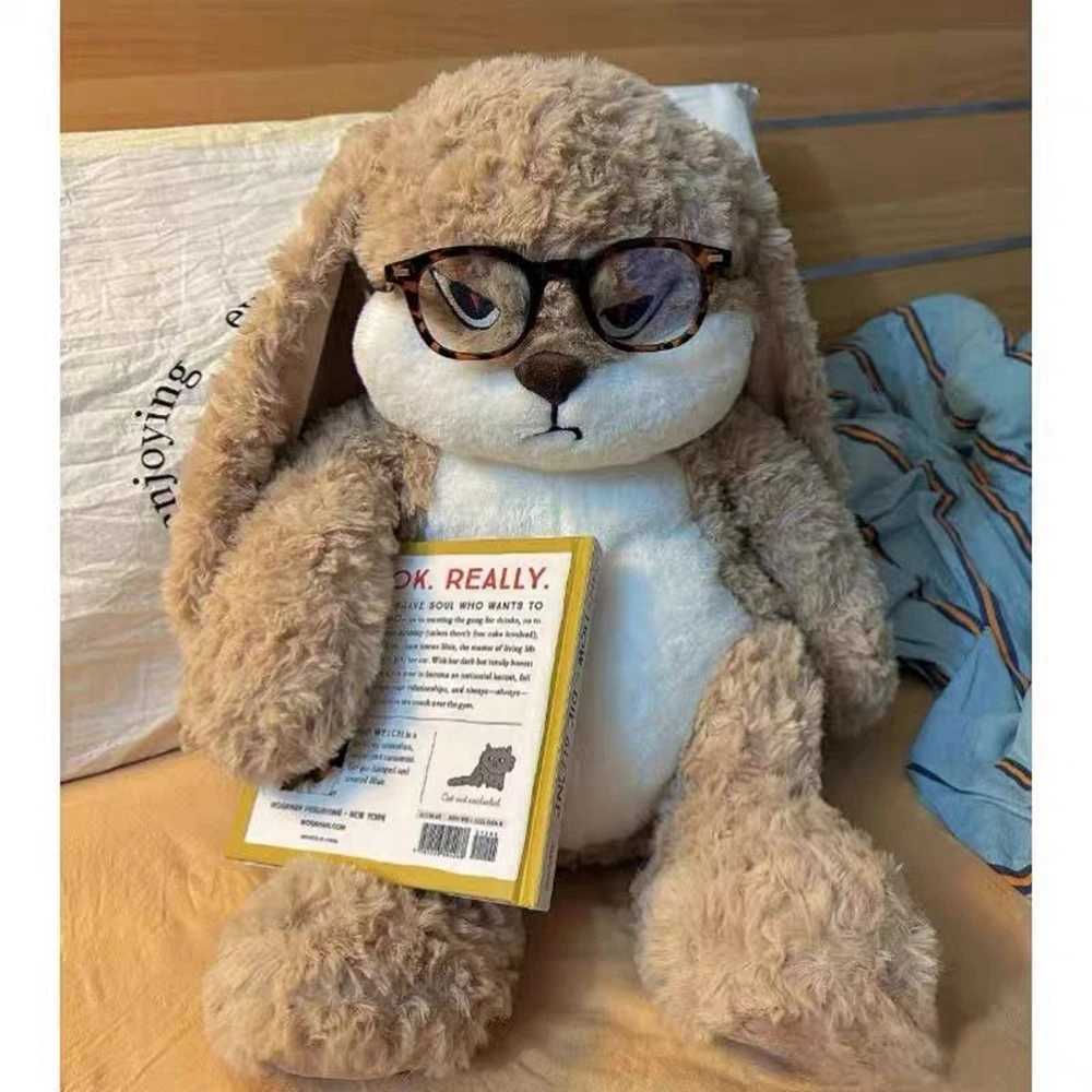 35CM Cute Long Ears Bunny Plush Toy Long Hair Large Seeping Pillow Rabbit Animal Doll To Give Children Christmas Birthday GiftXJ241019