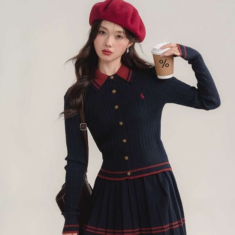 Korean Suits WearAutumn New Two Piece Set Women Clothes Fashion Knit Cardigan Golf Skirt