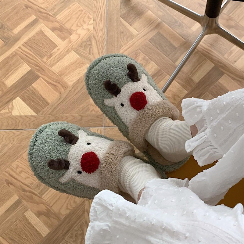 Cozy Plush Cotton Slippers: Non-Slip Warm Winter Home Shoes for Couples