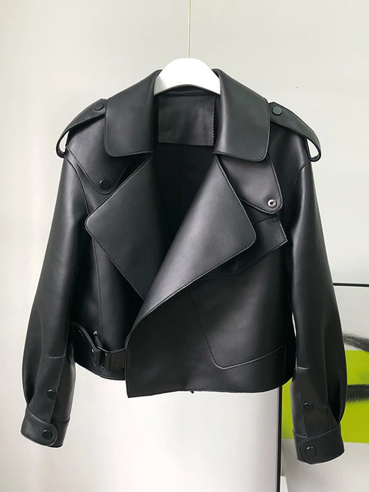 Fitaylor Spring Autumn Women PU Leather Jacket Casual Lady Windproof Motorcycle Coat 241009