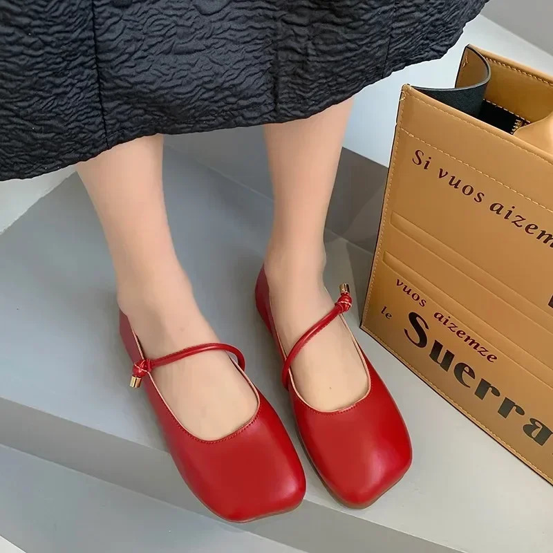 Womens casual flat bottomed boat shoes ballet dancer round toe ballet flat shoes spring womens flat bottomed comfortable soft and shallow 241019