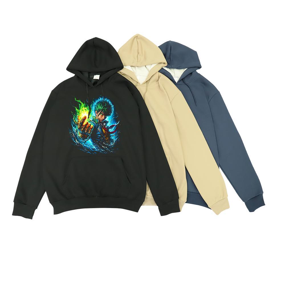 2024 New Man Hoodie Hooded Collar Breathable High Quality Hoodie Pullover Floral Print Pullover Hoodie Casual Daily Wear Thick Fleece