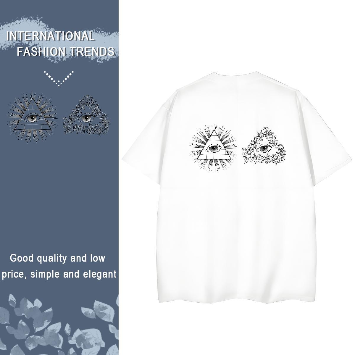New Arrival Womens T Shirts 100% Cotton 230g Crew Neck Beach eye of the devil Women Tees High quality White Plus Size Tops Tees