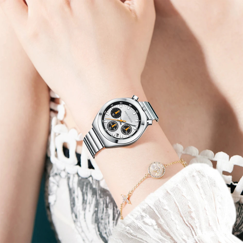 Mini Focus Elegant Multifunctional Womens Watch Fashion Waterproof Quartz Womens Watch Steel Belt Bull Head Watch Gift 241019