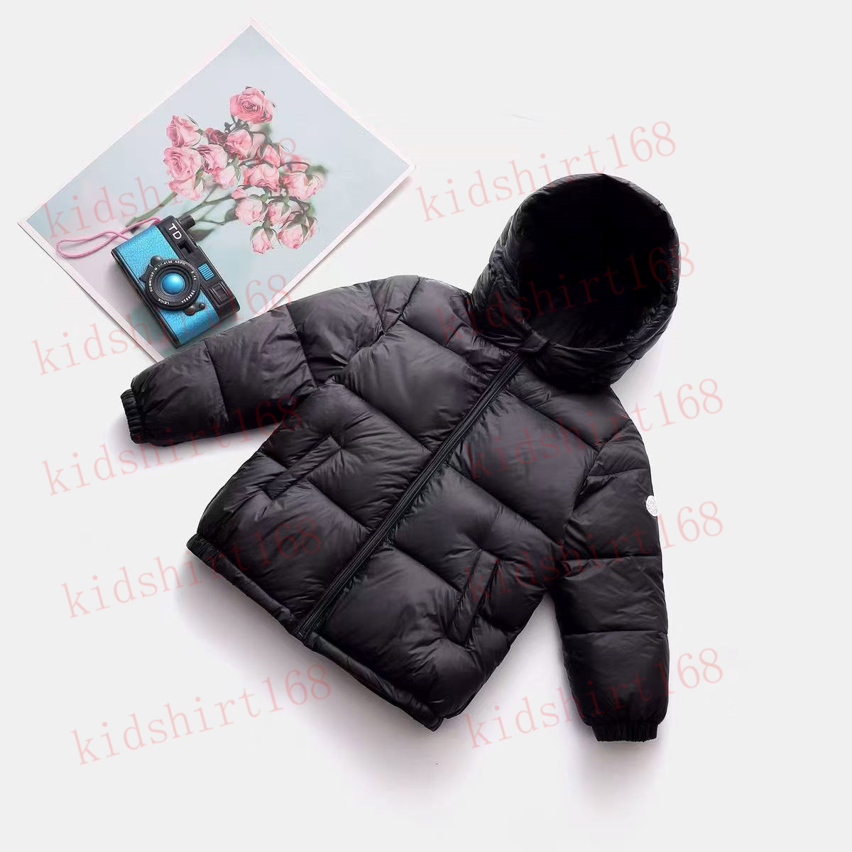 Down Coat M Brand Down Coat 214Y Boy girls bright hooded White duck down coat winter children Wadded Jackets baby girls casual outwear jacket kids des