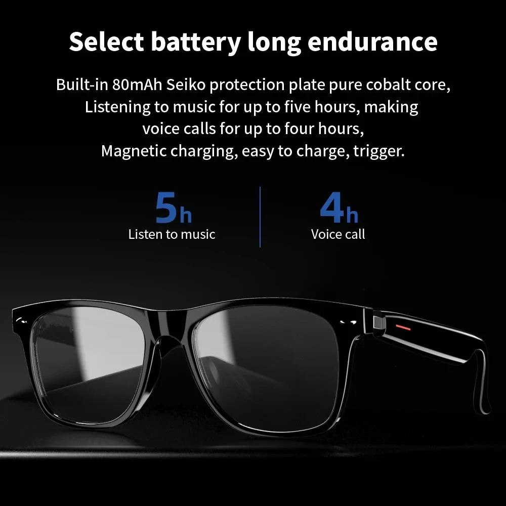 Camera Smart Glasses Bluetooth Call Voice Assistant Listening Music Glasses Smart Sports Polarization Sunglasses Anti Blue Glasses 241019 ww