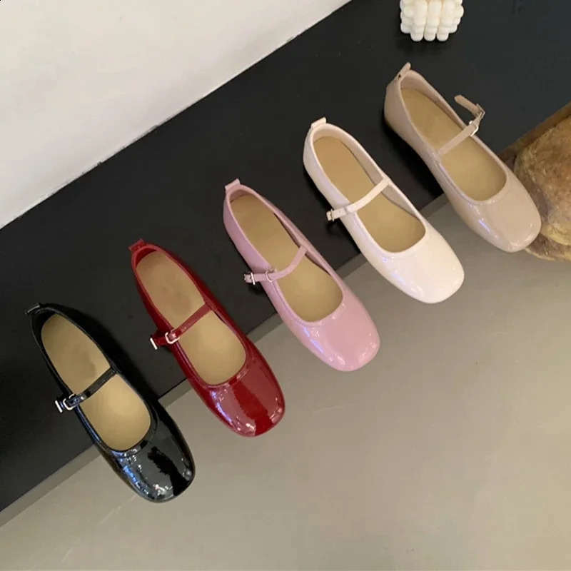 Spring/Summer Mary Jane Shoes Womens Soft Bottom Casual Outdoor Dress Ballet Shoes Round Toes Shallow Flat Zapatos De Mujer 241019