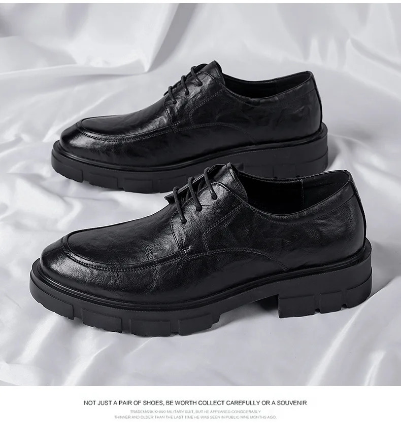5 8 10 cm high heels mens fashion casual denim leather mens dress shoes UK breathable groom platform wedding shoes mens 241019