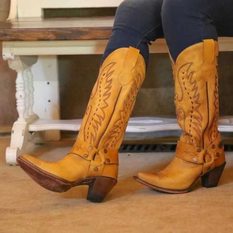 Fashion Boots Autumn Simple Western Long Boots With Solid Color Square Head Martin Boots Coarse Heel Fashion Boots Sleeve WoMens Boots 241008