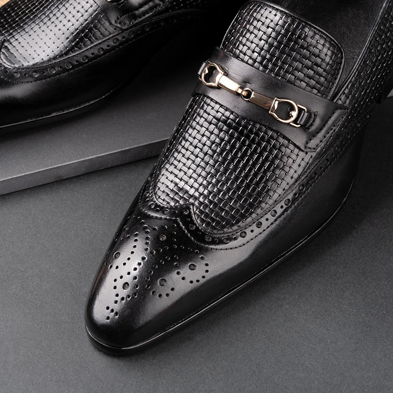Fashion Business Casual Leather Shoes Handmade Party Dress Mens Office Dress Shoes Large Size 39-50 Black Loafers 241019