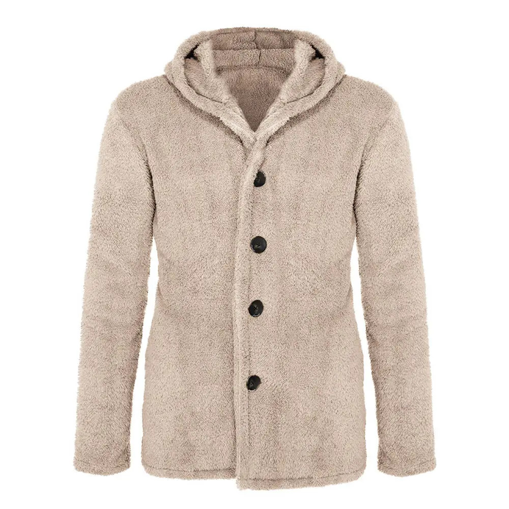 Spring Sherpa wool cardigan Plus size 3XL fluffy hooded jacket for winter warm streetwear unisex teddy sweater 241007
