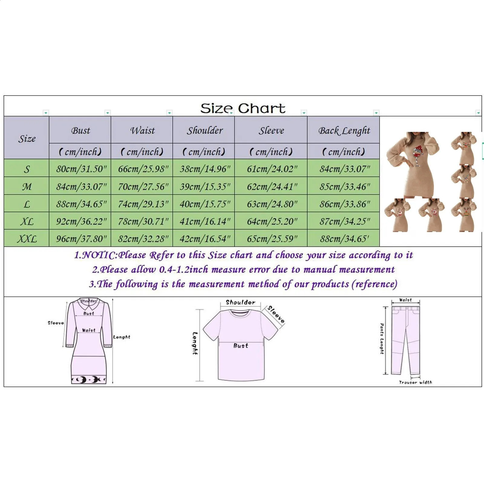 Womens Knitting Sweater Dress Christmas Printed High Collar Lantern Sleeve Mini Dress Club Party Bodycon Jumper Short Dress 241010