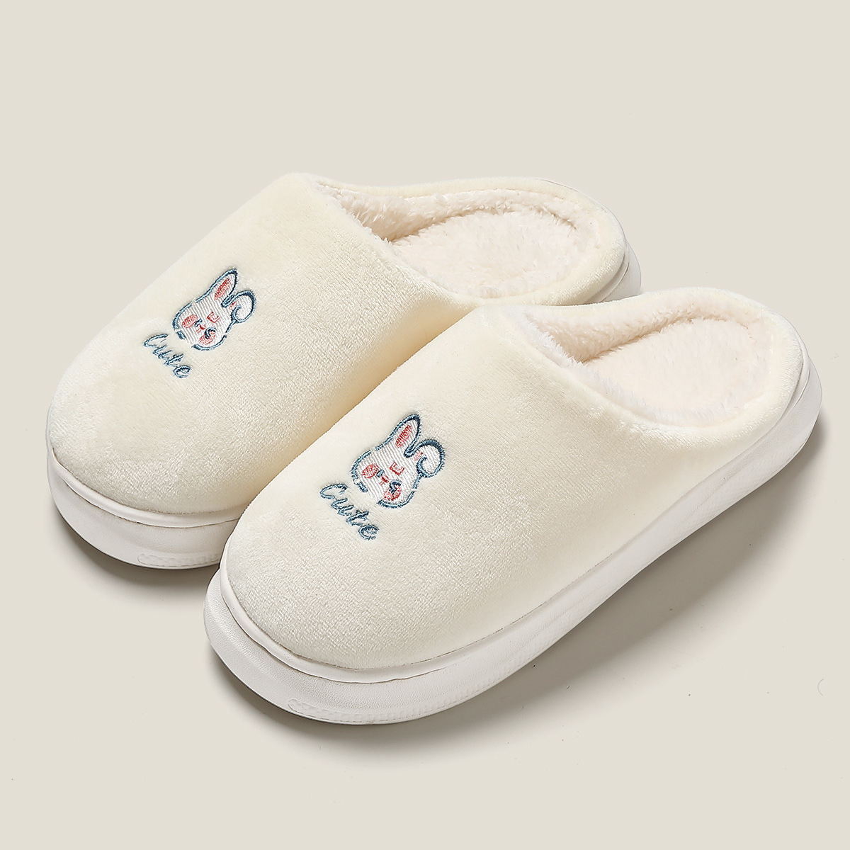 Anti-slip Cozy Cotton Slippers for Home - Couples Comfort