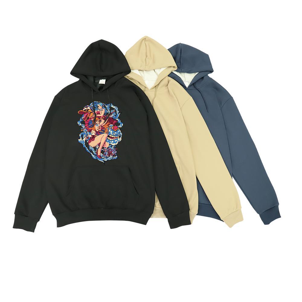 Wholesale Hoodie Breathable Hooded Collar Comfortable Men Tops Hoodie Custom Anime Tops Pullover Hoodie Anime Printing Street Tech Fleece