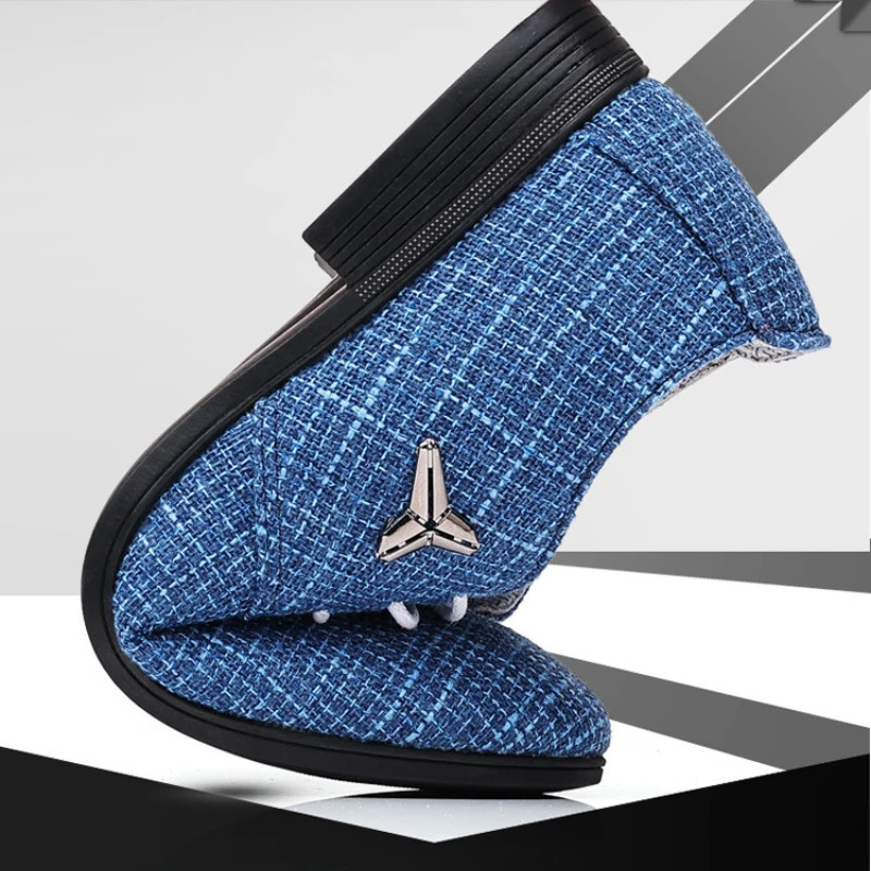 Oxford shoes mens mens dress shoes breathable toe linen canvas business shoes mens casual shoes size 38-48 241019