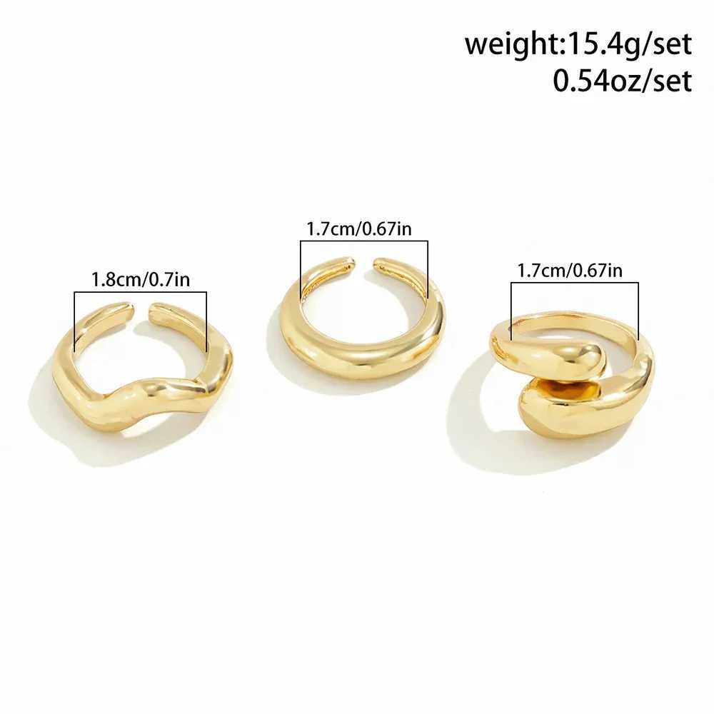 1/3/4 pieces of vintage gold snake shaped rings suitable for womens 2024 fashion Gothic geometric adjustable open finger rings wedding jewelry gifts Y