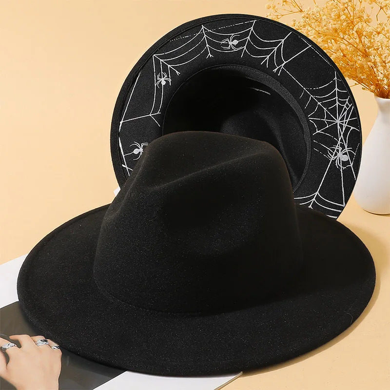 Womens retro Fedora hat autumn and winter wide Brim 241019