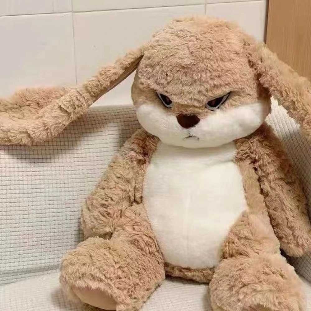 35CM Cute Long Ears Bunny Plush Toy Long Hair Large Seeping Pillow Rabbit Animal Doll To Give Children Christmas Birthday GiftXJ241019