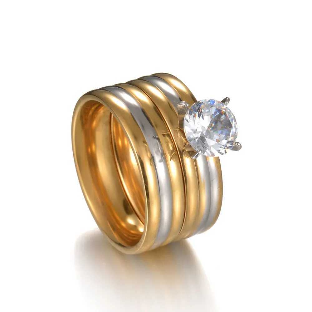 MMS Fashion Double Ring Set Womens Removable Ring Couple Party Wedding Water Diamond Ring Transparent Crystal Ring Y241019