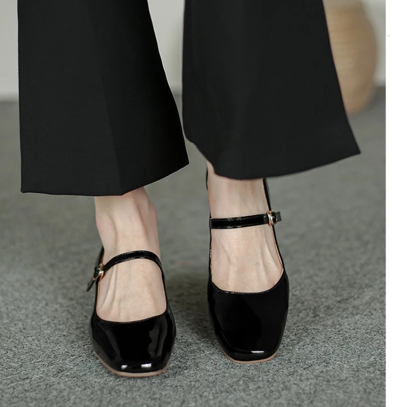 Womens Shoes Mary Janes Womens High Heels Fashion Buckle Dress Sandals Womens Square Heels Womens 241019