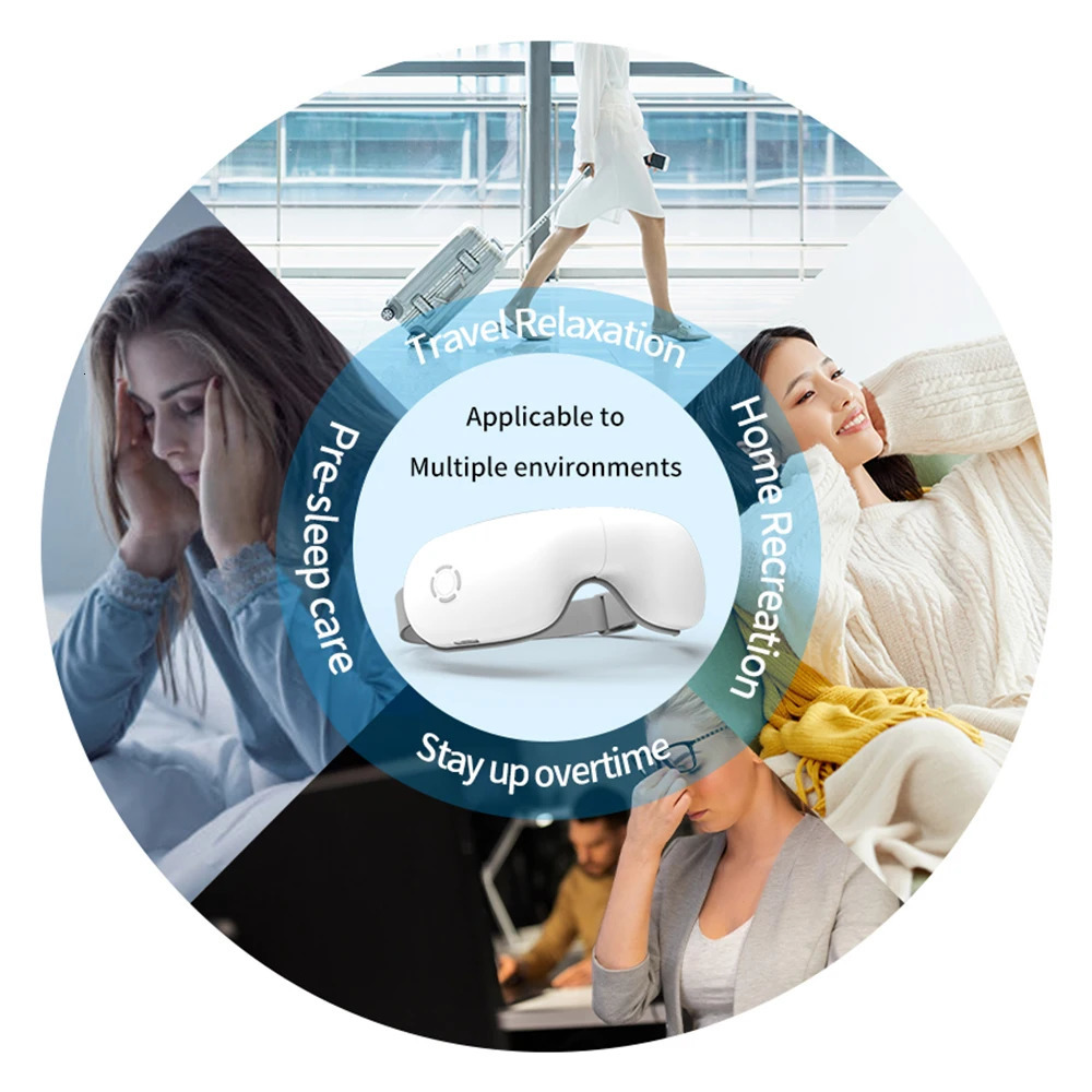 Eye Massager with Heat Vibration and Music Massage Glasses Massages Muscles Heated Mask for Relax Gift Women Men 241008