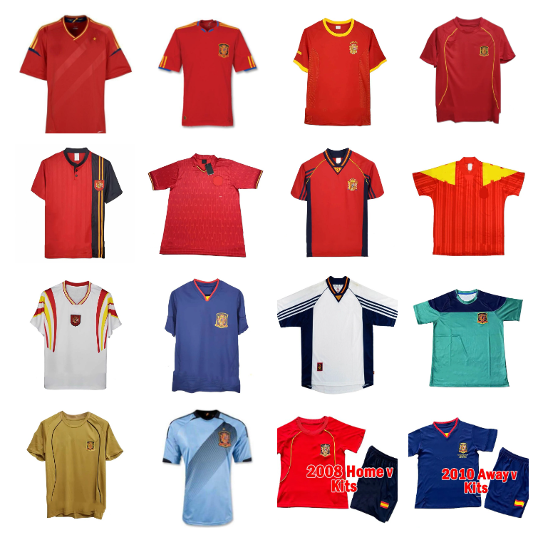 final 1998 SpainS jerseys 1996 1994 RAUL XAVI Hierro LUIS ENSRIQUE ALONSO Iniesta PUYOL PIQUE David Villa TORRES 2008 2012 2002 vintage Guerrero Guardiola RAMOS kids