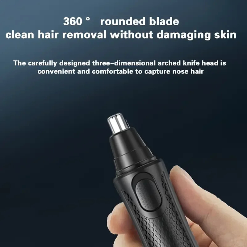 Nose Hair Trimmer Stainless Steel Nose Hair Trimmer Razor Clipper 360° Rounded Blade Battery-Powered Clean Hair Removal For M 241009