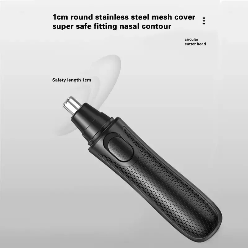 Nose Hair Trimmer Stainless Steel Nose Hair Trimmer Razor Clipper 360° Rounded Blade Battery-Powered Clean Hair Removal For M 241009