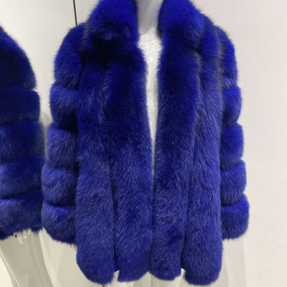 Yoloagain Women's Real Jacket Long 2024 Winter Warm Natural Fox Fur Coat With Collar