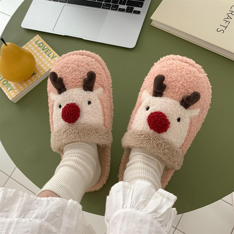 Cozy Plush Cotton Slippers: Non-Slip Warm Winter Home Shoes for Couples