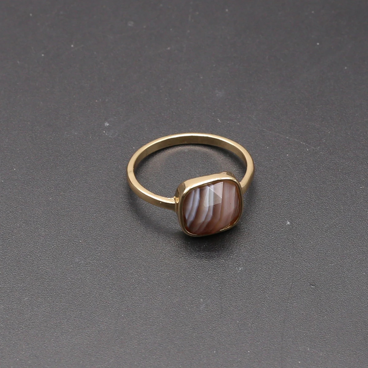 1018mm Natural Stone Rose Quartz Amethyst Agate High Quality Square Ring Ladies Jewelry Gift Wholesale 241010