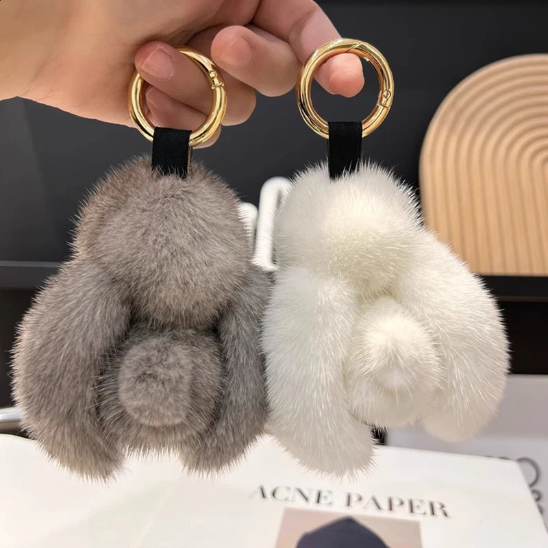 Cute Rabbit Plush Keychain Women Bag Car Pendant Decoration Jewelry Bags Hanging Accessories Gifts 241017