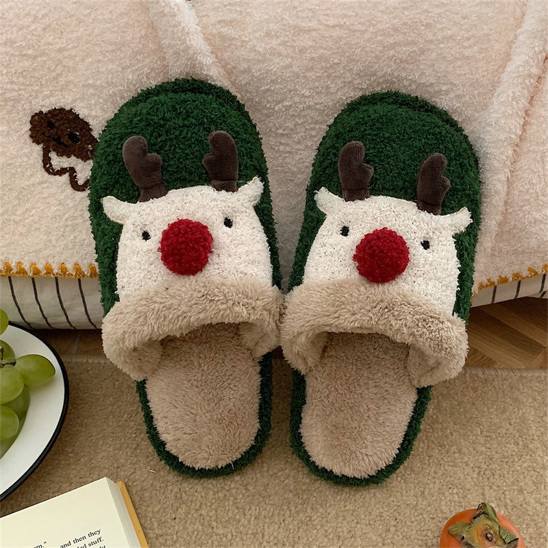 Cozy Plush Cotton Slippers: Non-Slip Warm Winter Home Shoes for Couples