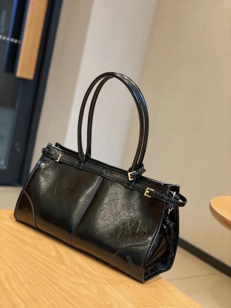 Totes P Home Bags 2024 High End Sensory Communication Qin Tote Genuine Handbag Oil Wax Women's Bag 5a33