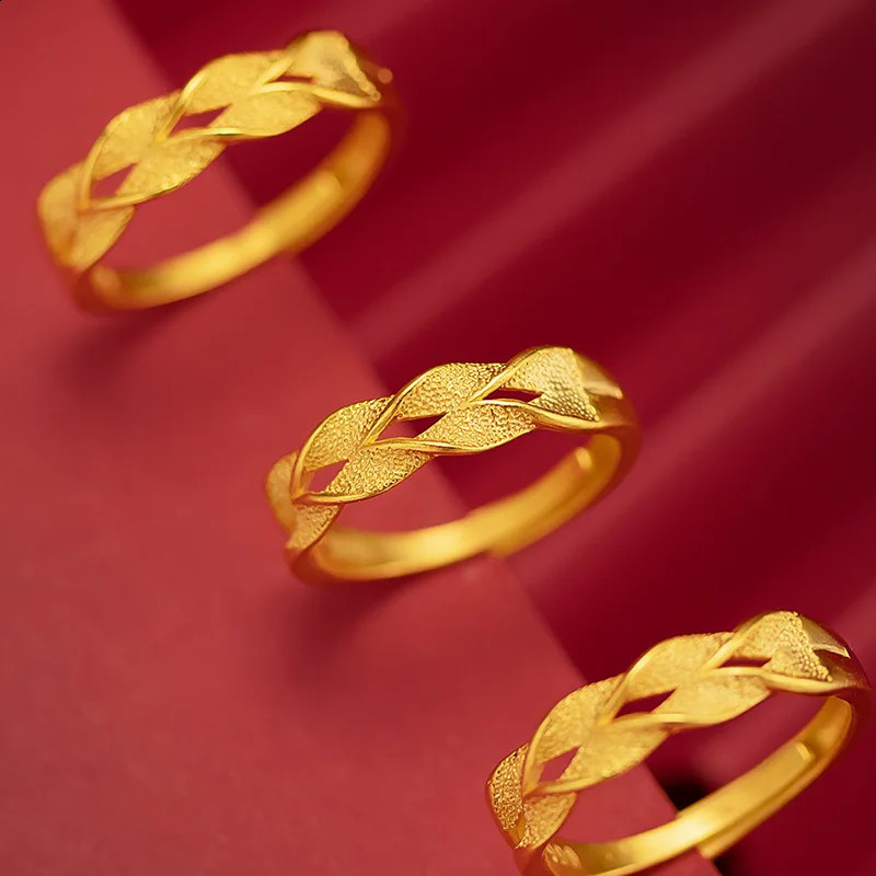 Never Fade Gold Rings for Women Original 18k Gold Rings Fine Accessory for Wedding Engagement Parties 241007