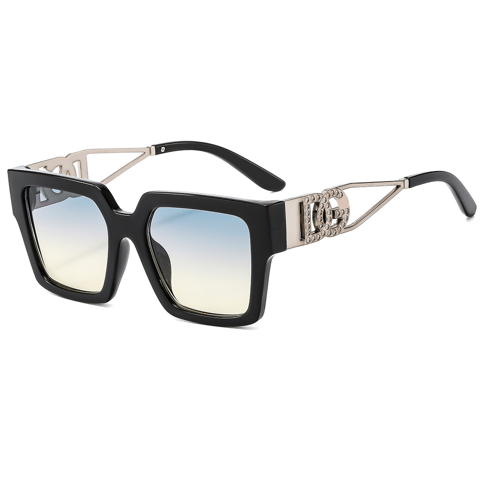 Fashion Square D Sunglasses Women Shades UV400 Leopard Brown Punk Men Colorful Sun Glasses Anti-blue Light Flat Glasses