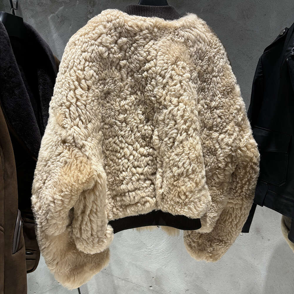 Yoloagain 2024 Winter Oversized Sheep Jacket Real Lamb Fur Coat Women