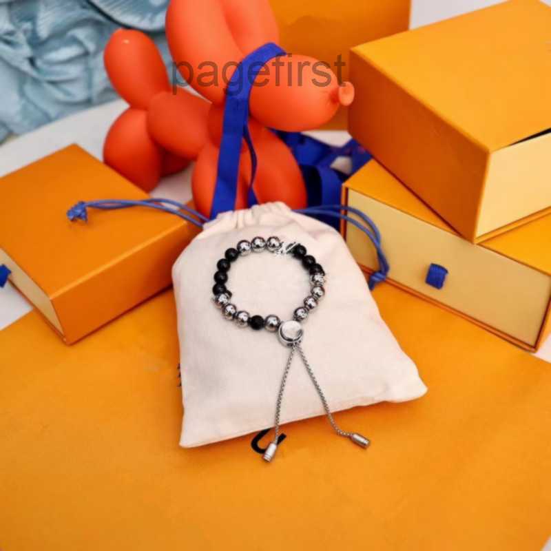 Designer New luxury jewelry brand black silver Beaded Strands mens Bracelet Fashion Street personality gift