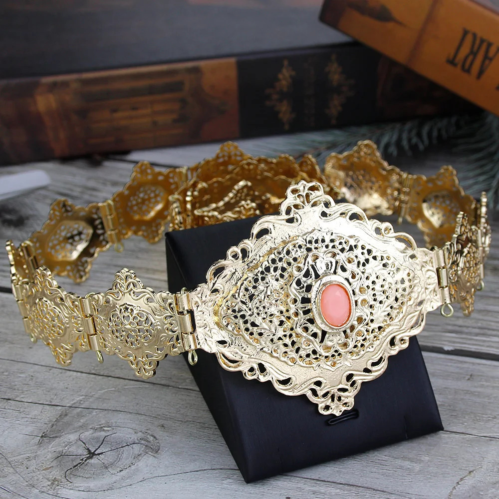 Sunspicims Algeira Morocco Belt Womens Special Color Caftan Belt Gold Body Jewelry Bridal Wedding Jewelry 241019
