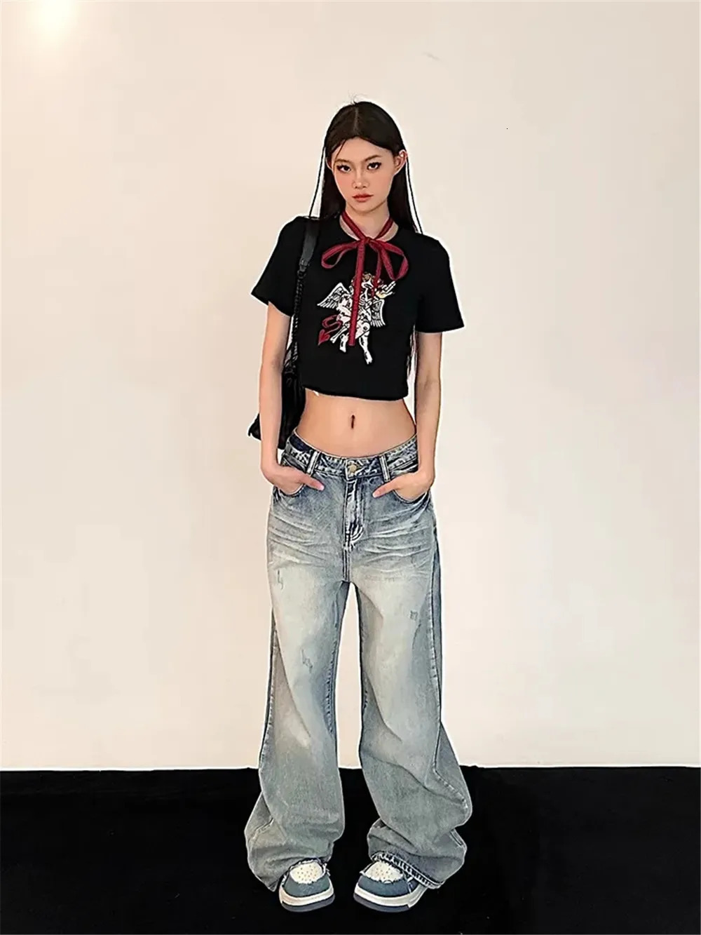 Y2K Baggy Jean Vintage Streetwear Oversized Retro Korean Style Denim Pants Skinny Hippie Straight Wide Leg Trousers 241007