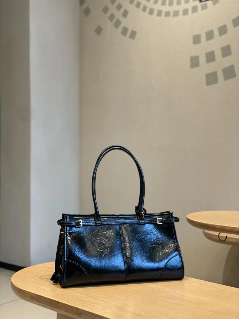 Totes P Home Bags 2024 High End Sensory Communication Qin Tote Genuine Handbag Oil Wax Women's Bag 5a33