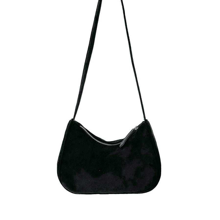 CMM Korean Version Suede Crossbody Bag for Women Autumn and Winter Niche Versatile Shoulder Bag Plush Simple Small Square Bag